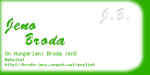 jeno broda business card