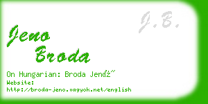 jeno broda business card